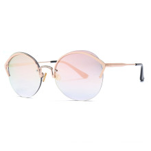 Cat eye Women Sunglasses 2019 New Brand Design Rimless Flat Rose Gold Vintage Cateye Fashion Sun Glasses Lady Eyewear